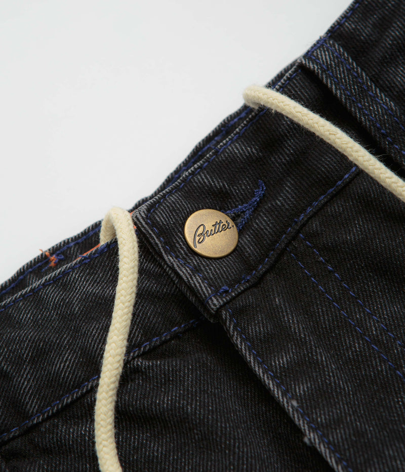 Butter Goods Spider Jeans in Washed Black