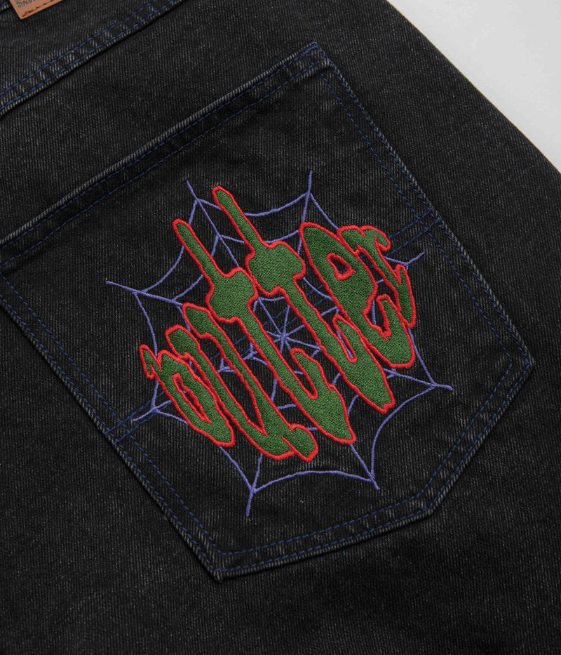 Butter Goods Spider Jeans in Washed Black