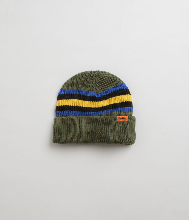 Butter Goods Stripe Cuff Beanie in Green