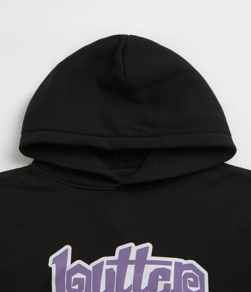 Butter Goods Swirl Hoodie in Black and Purple