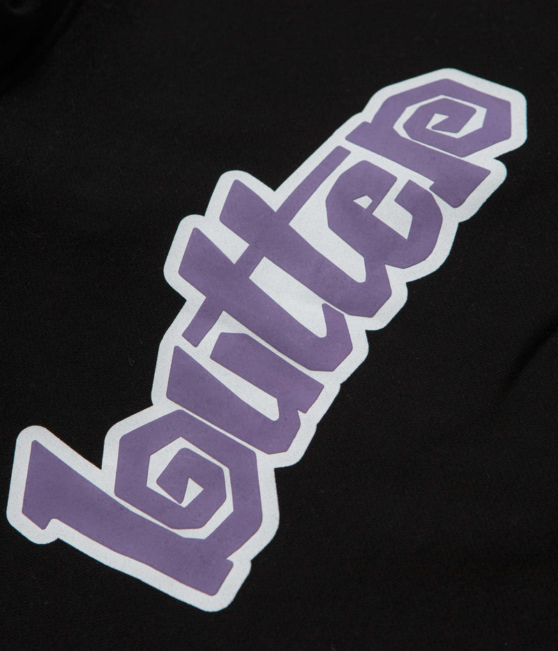 Butter Goods Swirl Hoodie in Black and Purple