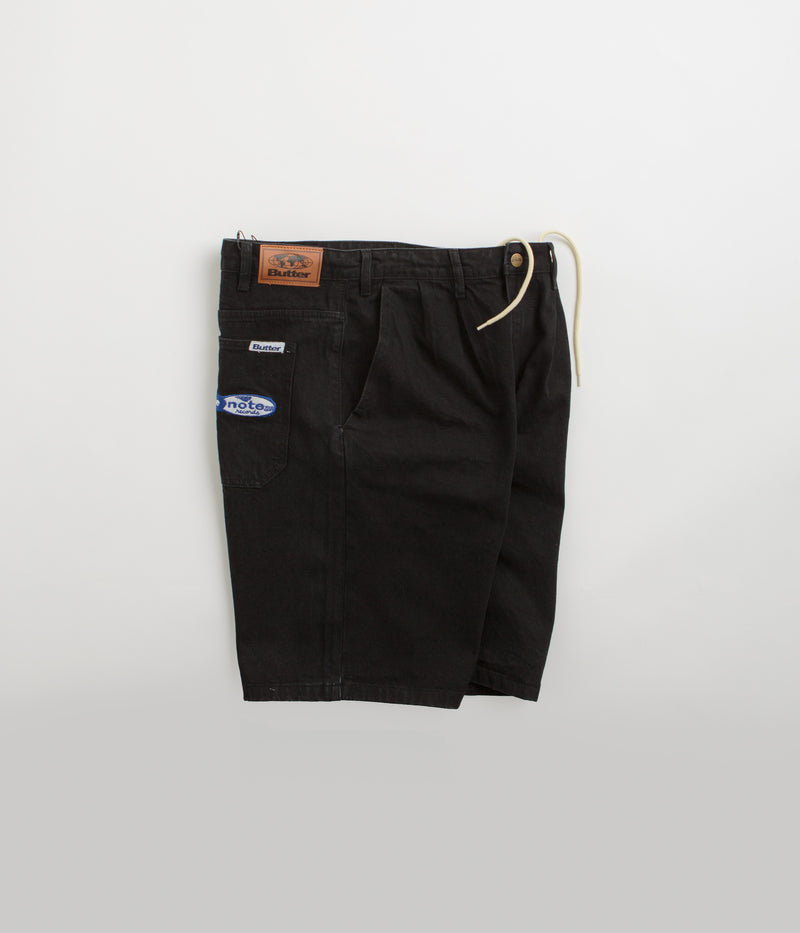 Butter Goods x Blue Note Pleated Denim Shorts in Washed Black