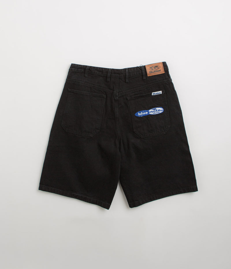 Butter Goods x Blue Note Pleated Denim Shorts in Washed Black