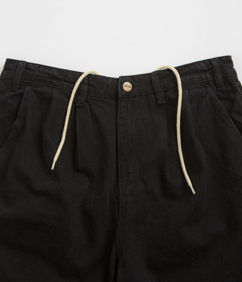 Butter Goods x Blue Note Pleated Denim Shorts in Washed Black