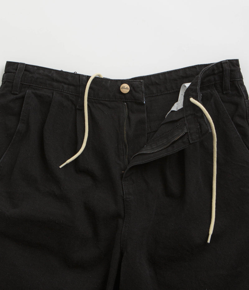 Butter Goods x Blue Note Pleated Denim Shorts in Washed Black