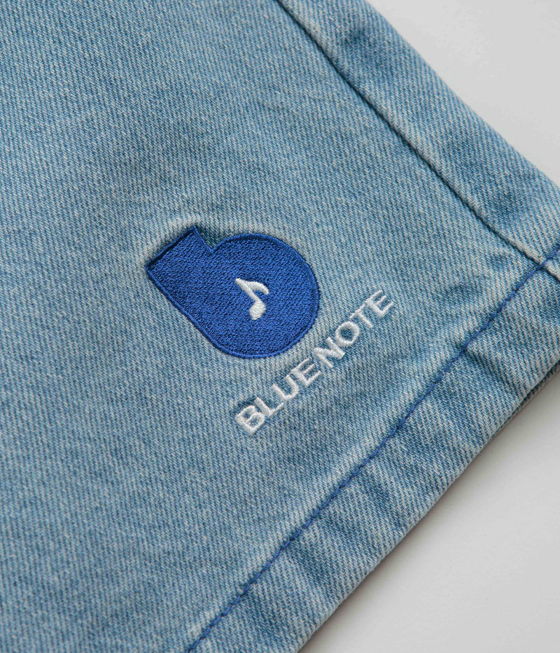 Butter Goods x Blue Note Pleated Denim Shorts in Washed Indigo