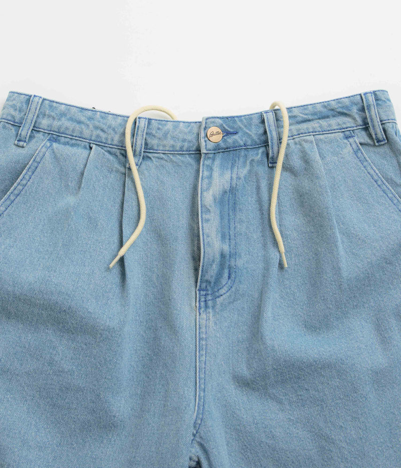 Butter Goods x Blue Note Pleated Denim Shorts in Washed Indigo