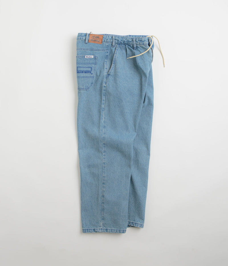 Butter Goods x Blue Note Pleated Jeans in Washed Indigo