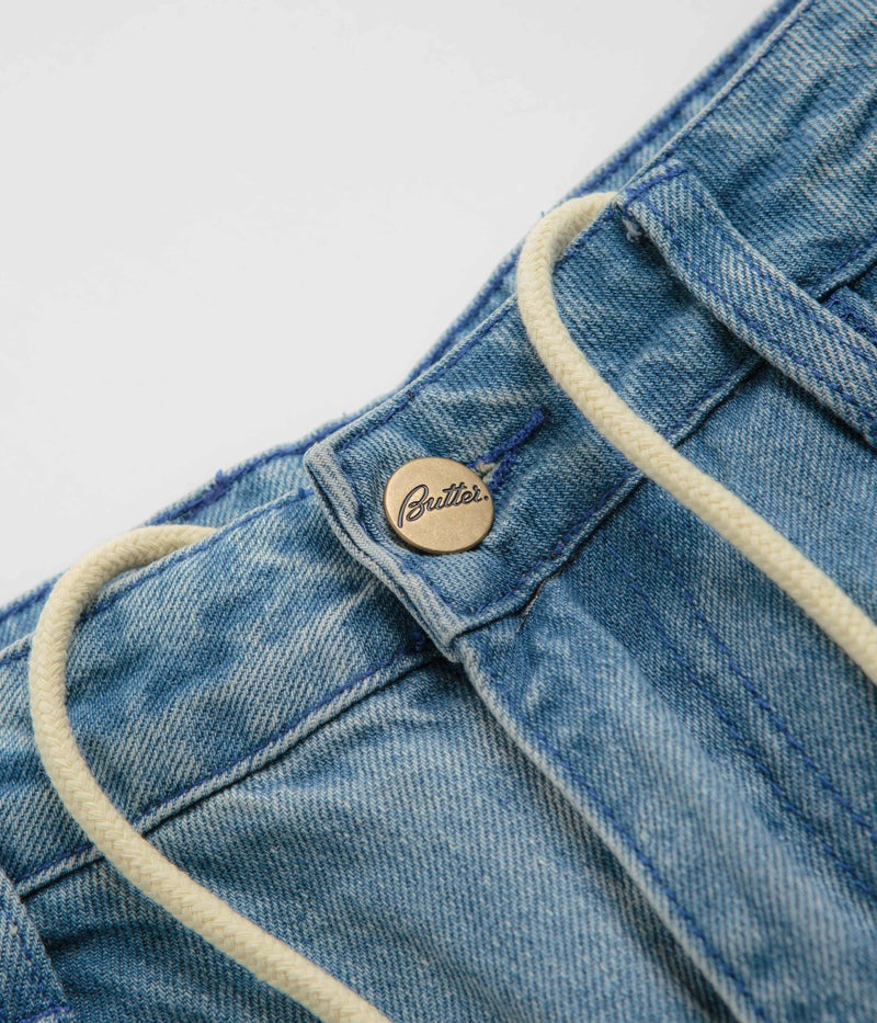 Butter Goods x Blue Note Pleated Jeans in Washed Indigo
