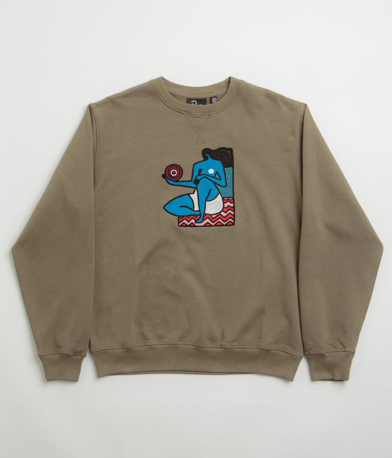 by Parra Future Visions Crewneck Sweatshirt in Stone Grey