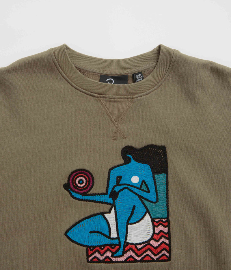by Parra Future Visions Crewneck Sweatshirt in Stone Grey