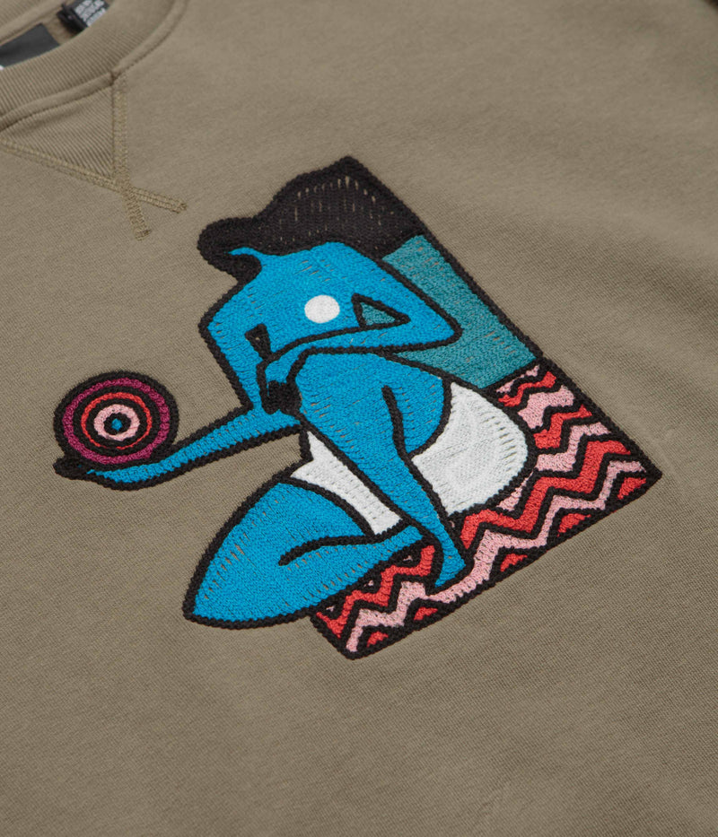 by Parra Future Visions Crewneck Sweatshirt in Stone Grey