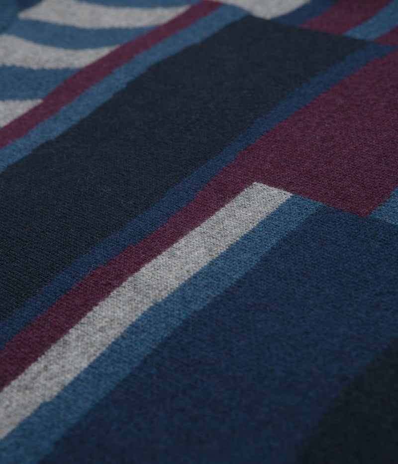 by Parra Patched Your Work Knitted Sweatshirt in Blue