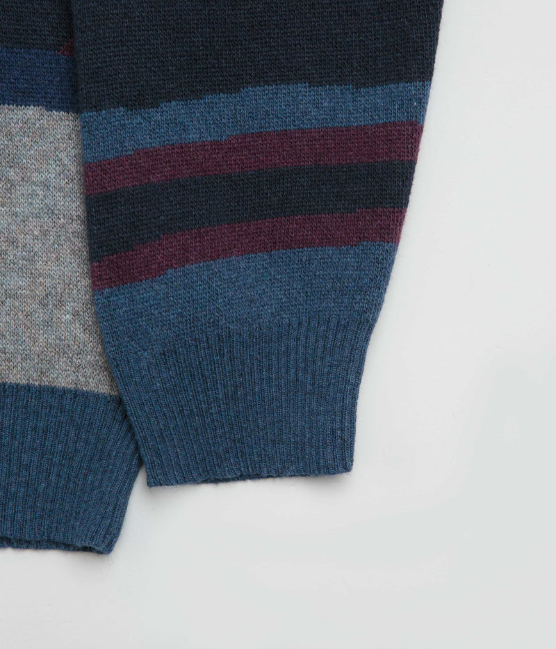 by Parra Patched Your Work Knitted Sweatshirt in Blue