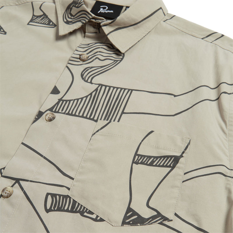 By Parra Pen Drawings Long Sleeve Shirt - Sand