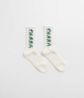 by Parra Shocker Logo Crew Socks in White and White