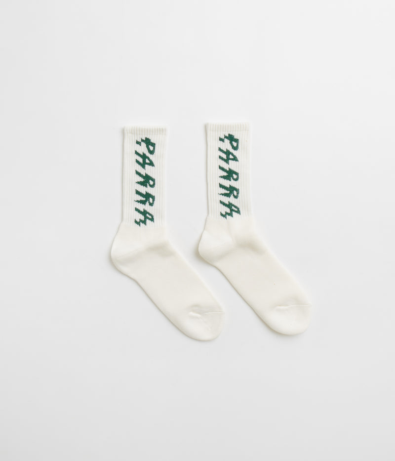 by Parra Shocker Logo Crew Socks in White and White
