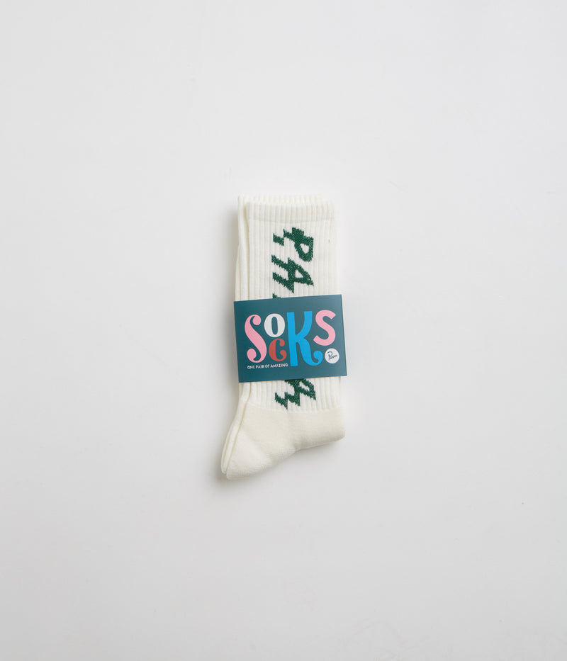 by Parra Shocker Logo Crew Socks in White and White