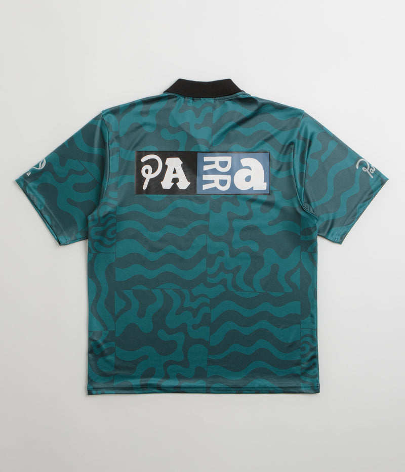 by Parra Sports Flage Polo Shirt in Deep Sea Green