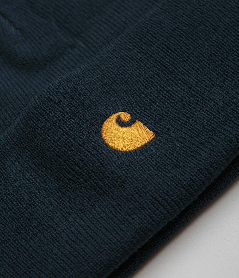 Carhartt Chase Beanie in Duck Blue and Gold