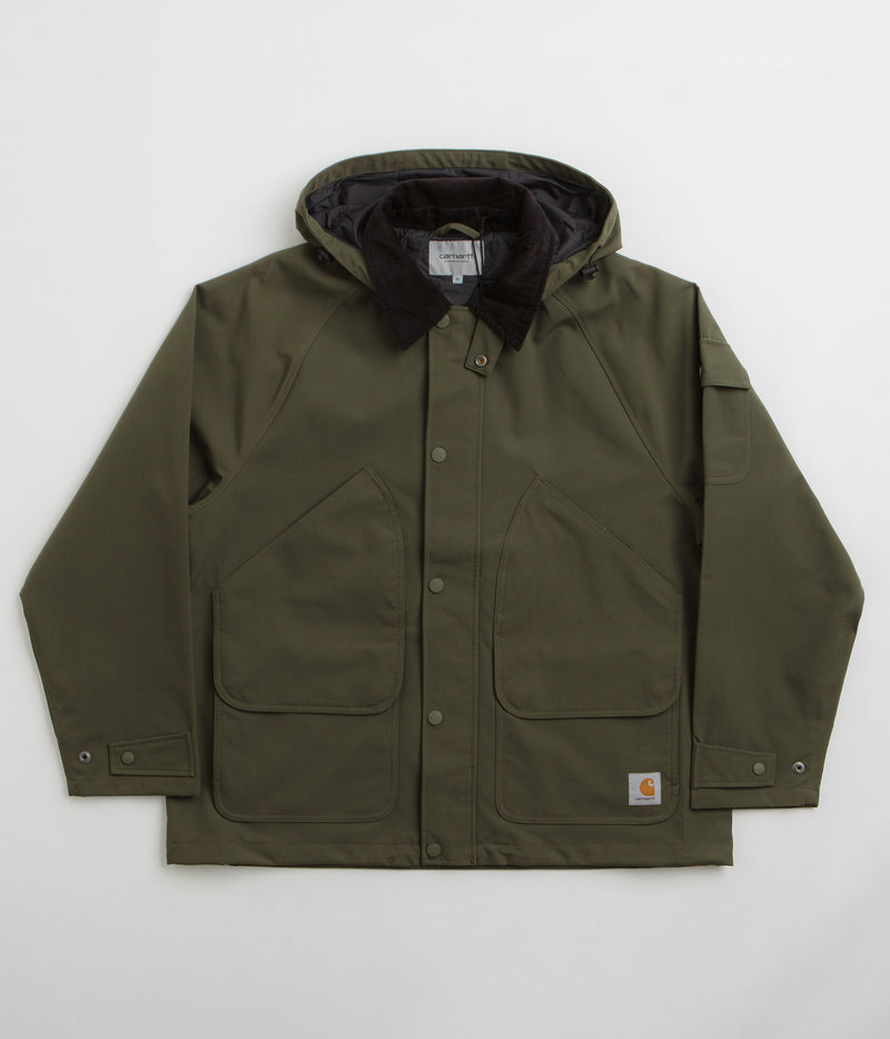 Carhartt Clarton Jacket in Office Green and Black