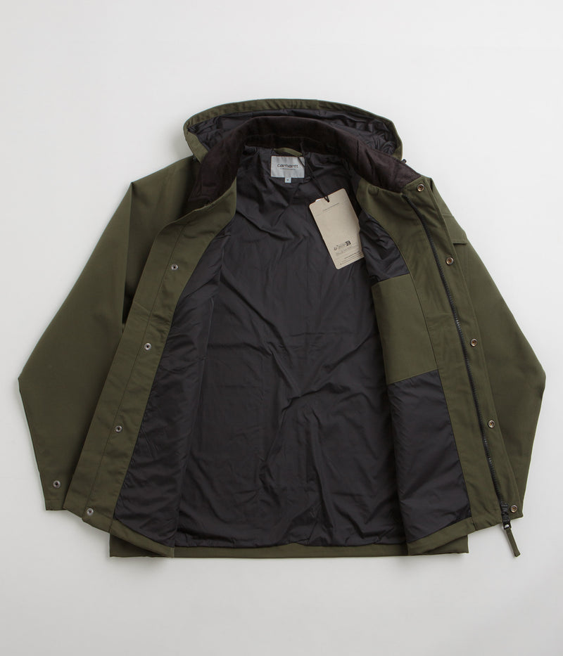 Carhartt Clarton Jacket in Office Green and Black
