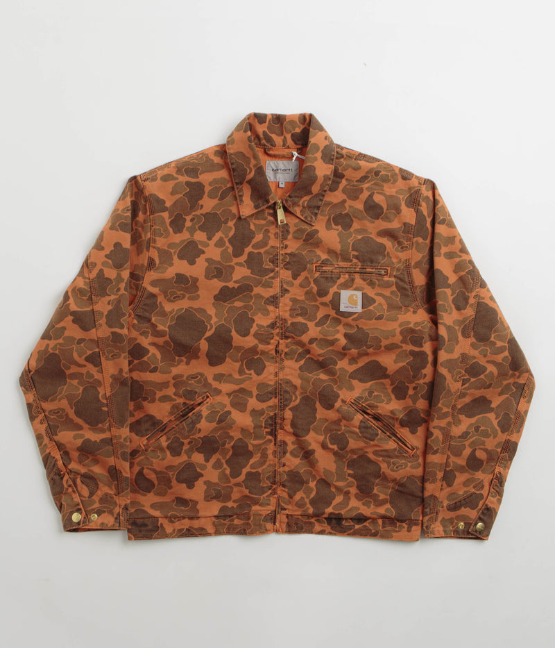 Carhartt Duck Detroit Jacket in Camo Duck and Green / Turmeric