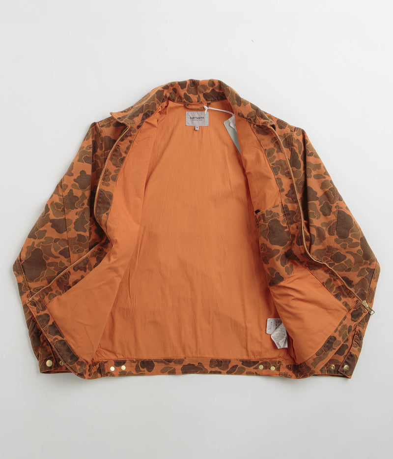 Carhartt Duck Detroit Jacket in Camo Duck and Green / Turmeric