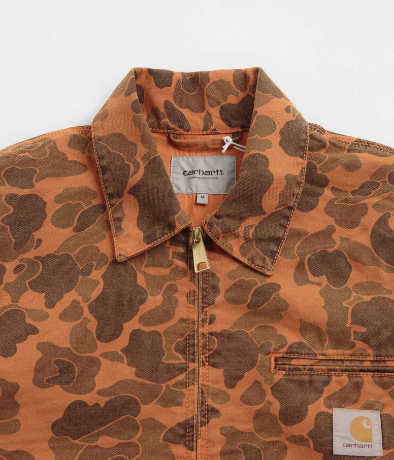 Carhartt Duck Detroit Jacket in Camo Duck and Green / Turmeric