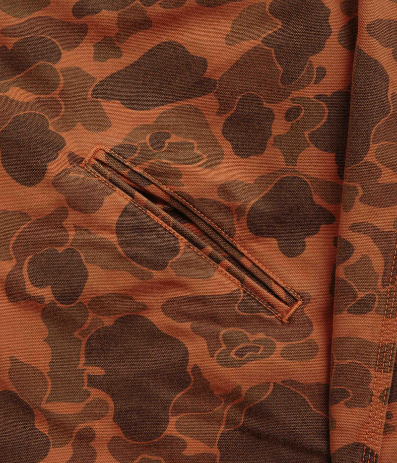 Carhartt Duck Detroit Jacket in Camo Duck and Green / Turmeric