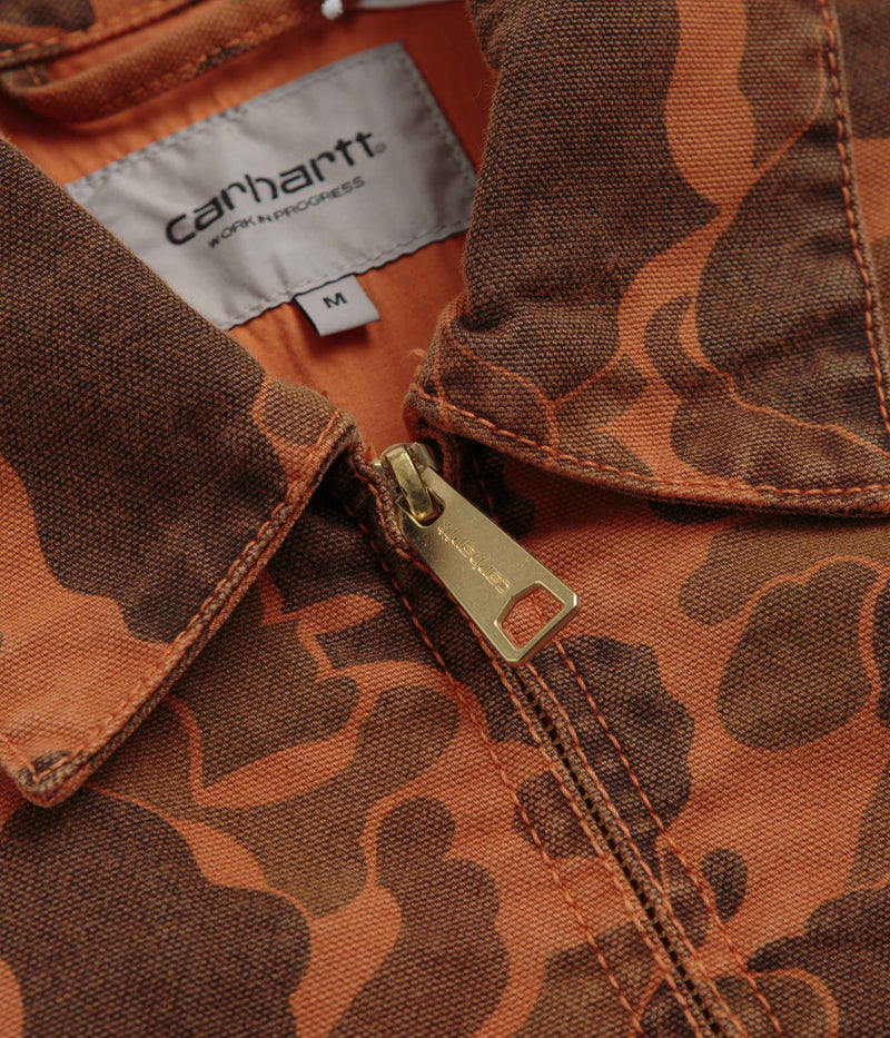 Carhartt Duck Detroit Jacket in Camo Duck and Green / Turmeric