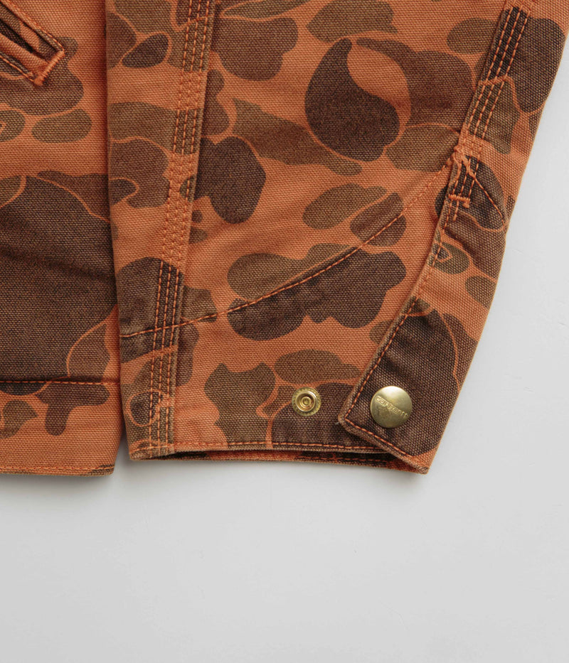 Carhartt Duck Detroit Jacket in Camo Duck and Green / Turmeric