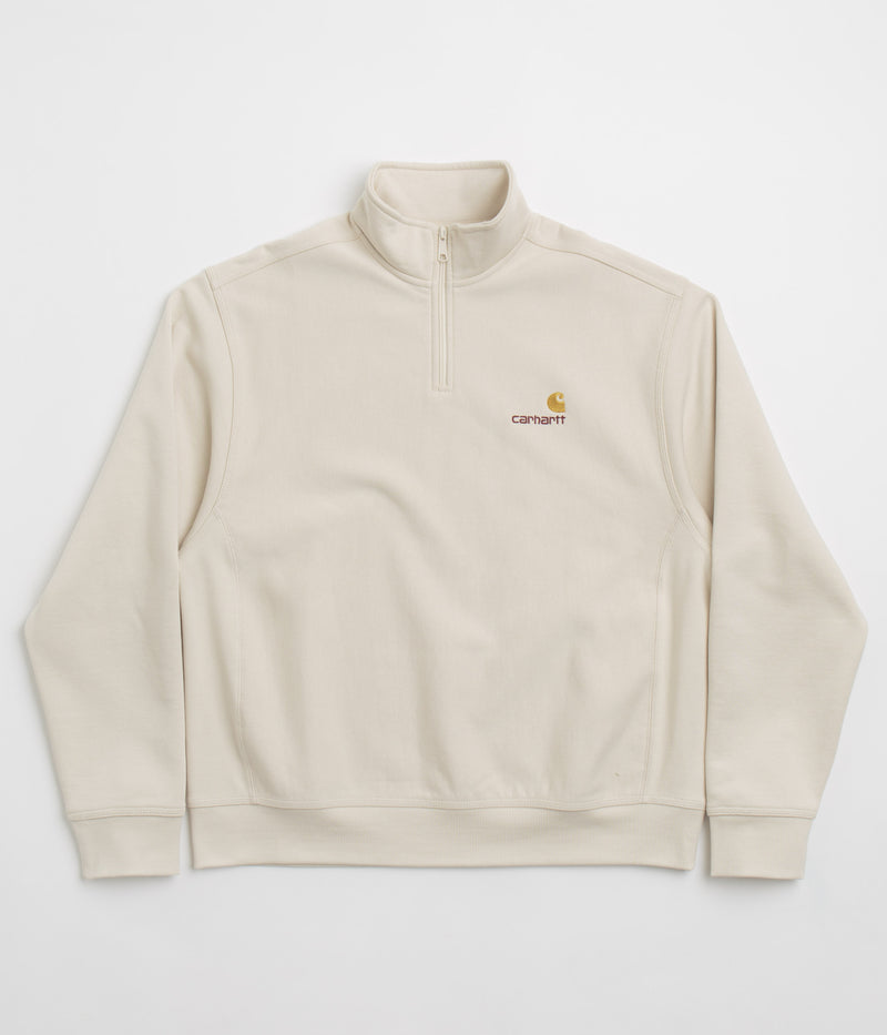Carhartt Half Zip American Script Sweatshirt in Moonbeam