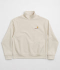 Carhartt Half Zip American Script Sweatshirt in Moonbeam