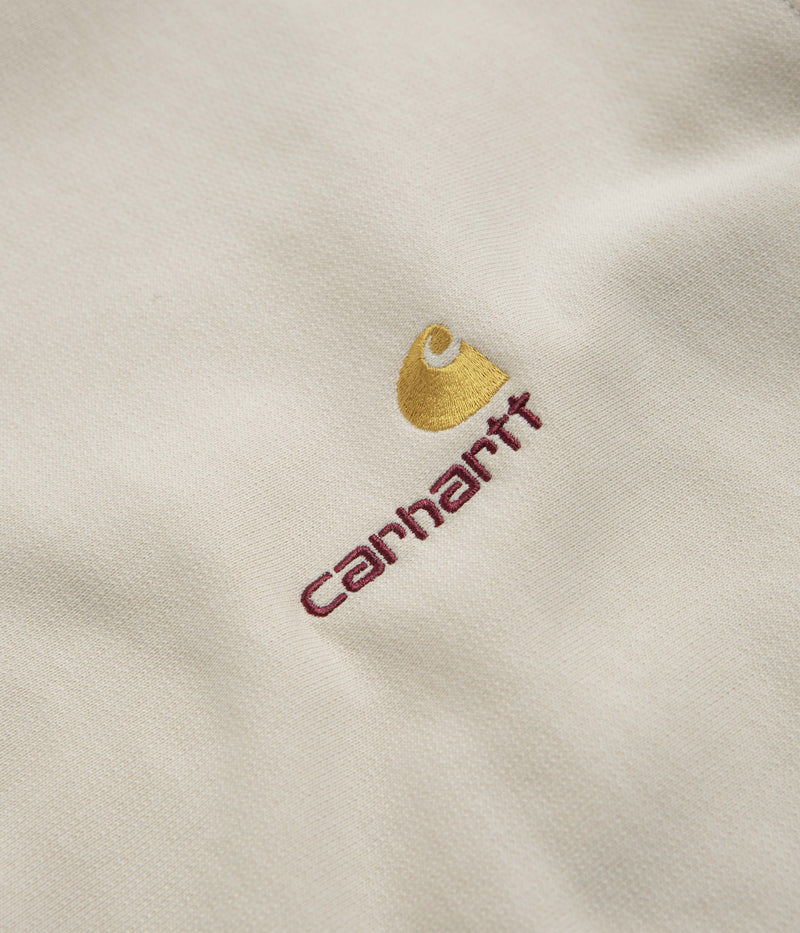 Carhartt Half Zip American Script Sweatshirt in Moonbeam
