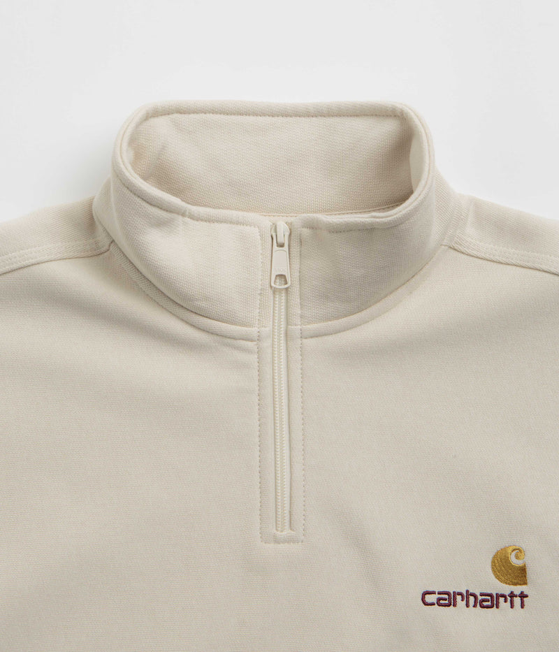 Carhartt Half Zip American Script Sweatshirt in Moonbeam