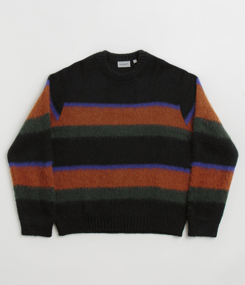 Carhartt Merton Crewneck Sweatshirt in Sundling Stripe and Deep Hamilton Brown