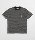 Carhartt Verner Pocket T-Shirt in Verner Stripe and Black / Dark Grey Heather