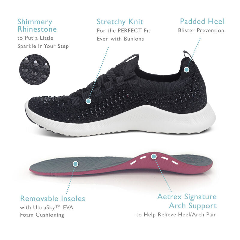 Carly Arch Support Sneakers #color_tan-sparkle
