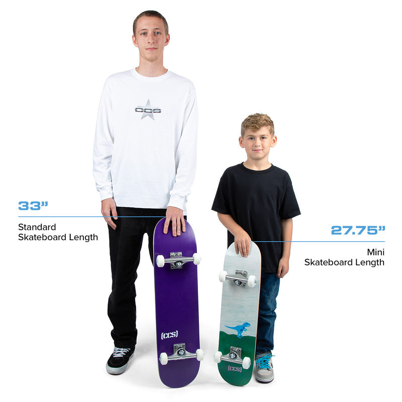 CCS Leopard Embossed Mini Skateboard Complete - Brown