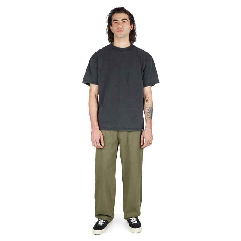 CCS Wide Leg Herringbone Pants - Olive