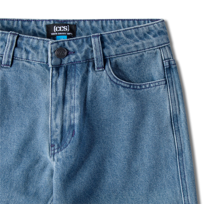 CCS Youth Baggy Taper Denim Jeans - Medium Blue