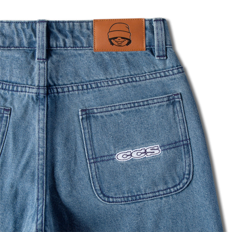 CCS Youth Baggy Taper Denim Jeans - Medium Blue