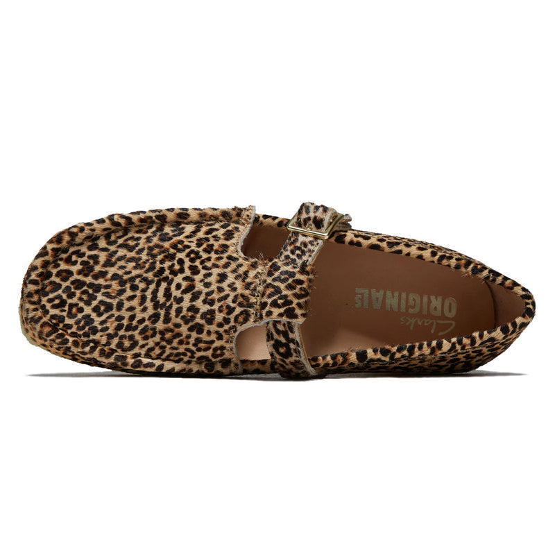 Clarks Womens Wallabee T Bar Shoes - Leopard Print