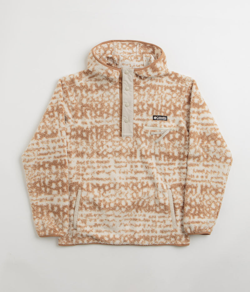 Columbia Helvetia II Printed Hoodie in Camel Brown Stippled Stripe