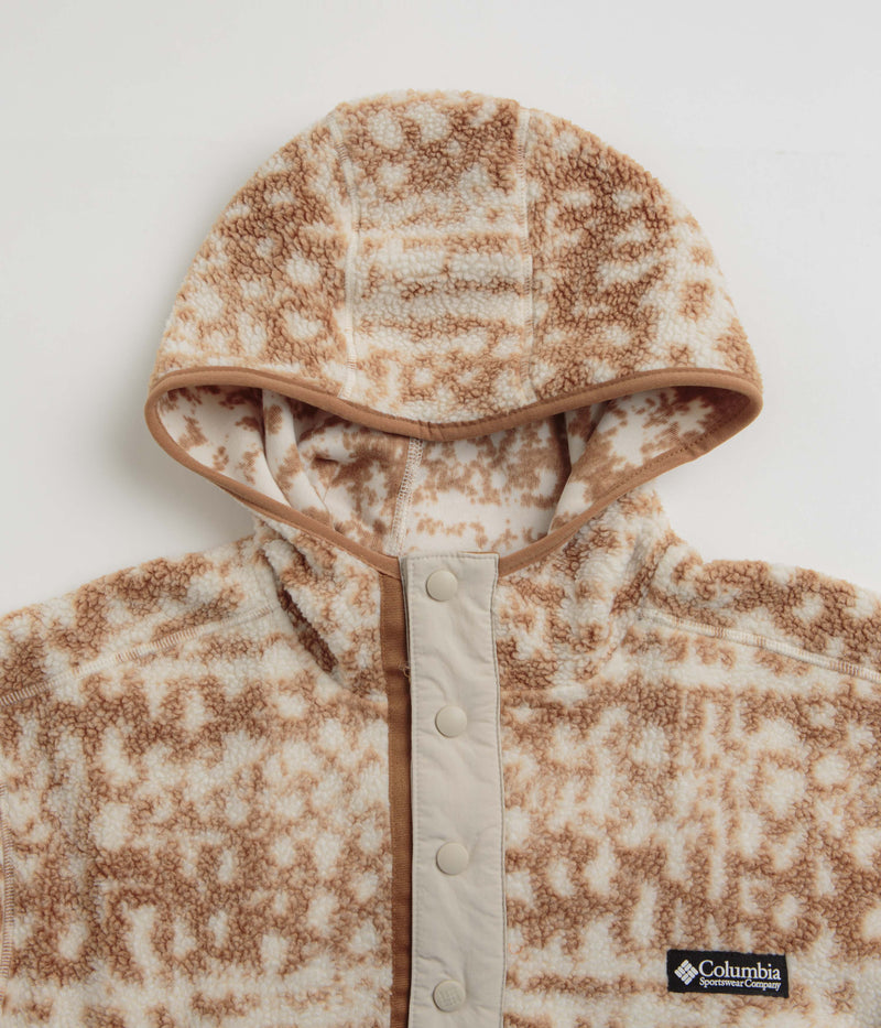 Columbia Helvetia II Printed Hoodie in Camel Brown Stippled Stripe