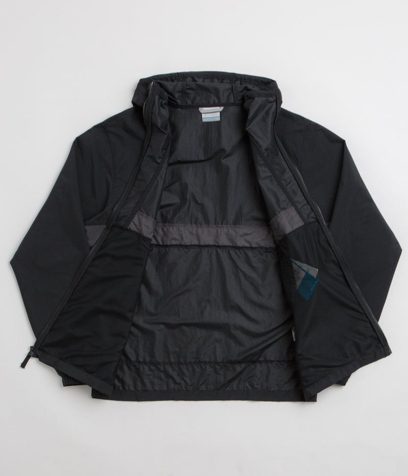 Columbia Spire Valley Hooded Windbreaker Jacket in Black and Shark