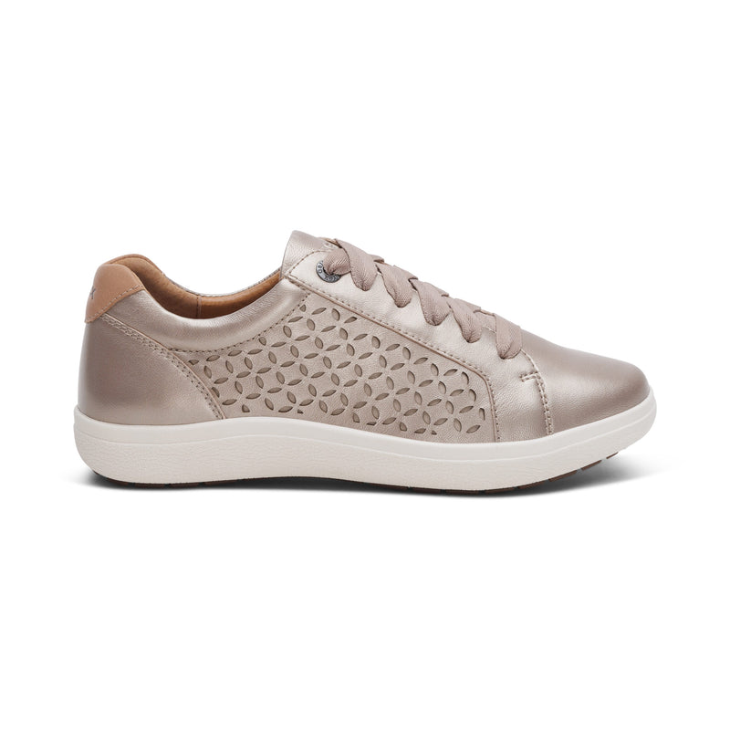 Courtney Lace-up Sneakers #color_white-gold-cutout
