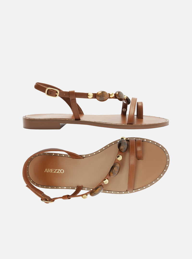 Diana Leather Flat Sandal Flats U/26