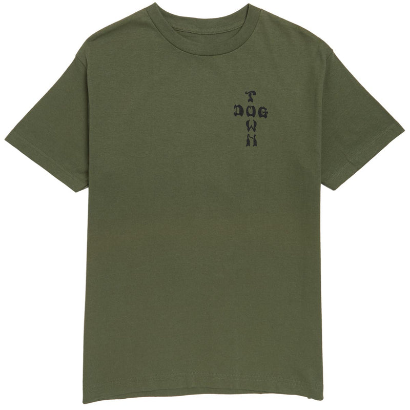 Dogtown Cross Logo Rasta T-Shirt - Olive